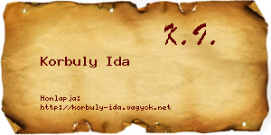Korbuly Ida névjegykártya