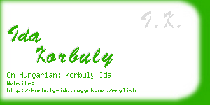 ida korbuly business card